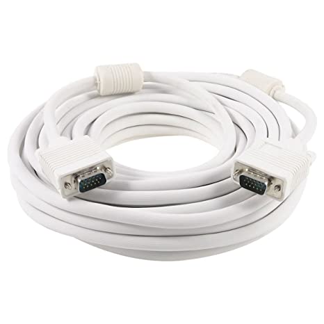 VGA Male to Male ,15-Pin Cable/Adapter for PC, Monitor, Projector, Laptop, TV, LCD/LED-5Mtr (White)