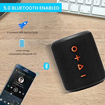 Portronics SoundDrum Plus 15W POR-1040 Bluetooth 5.0 Portable Stereo Speaker With in-Built Mic, 3.5mm Aux, 2500mAh Battery (Black)