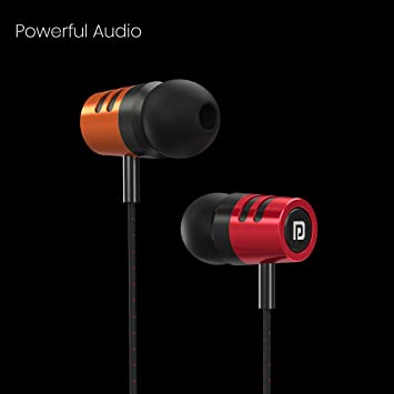 Portronics Ear 2 in-Ear Wired Earphones with Mic, Powerful Audio, Woven Braided Wire, 3.5mm Audio Jack (Black)