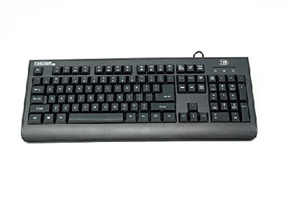 TVS ELECTRONICS Champ Heavy Duty Membrane Wired Keyboard, Array of 104 Keys (Black)