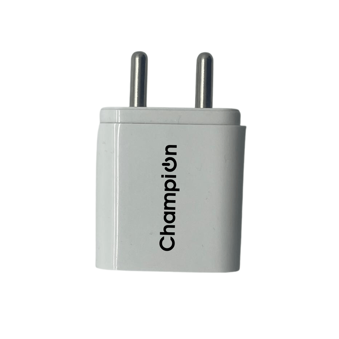 Champion 12W 5V/2.4A DC Single USB Port Mobile Charger | Wall Adapter for Android & USB Devices (Pack Of 20 Pcs)