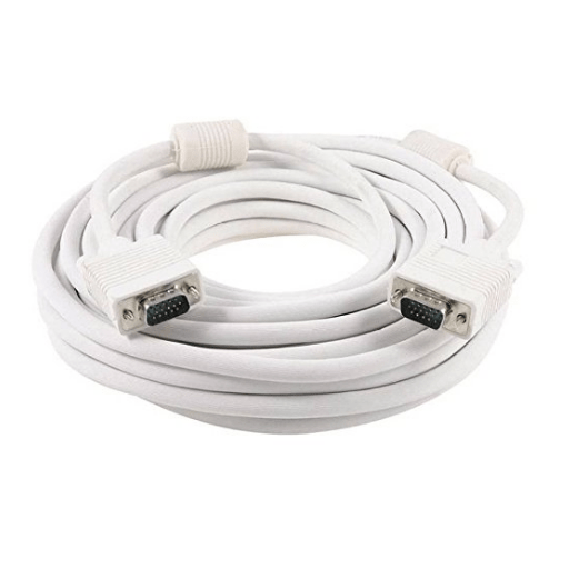 VGA Male to Male ,15-Pin Cable/Adapter for PC, Monitor, Projector, Laptop, TV, LCD/LED- 15Mtr (White)