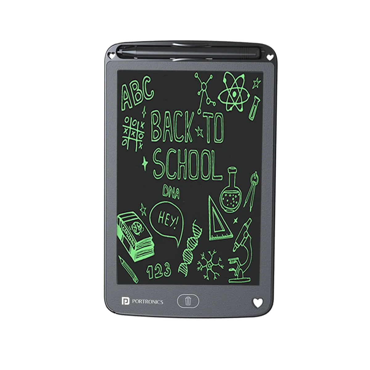 Portronics Ruffpad 12E Re-Writable LCD Writing Pad with 30.4cm (12 inch) Writing Area, Single Tap Erase