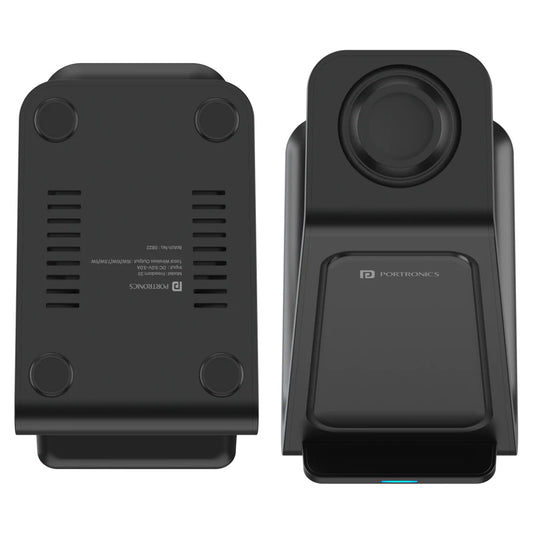 Portronics Freedom 33 3-in-1 Desktop Wireless Charger with 15W Wireless Charger