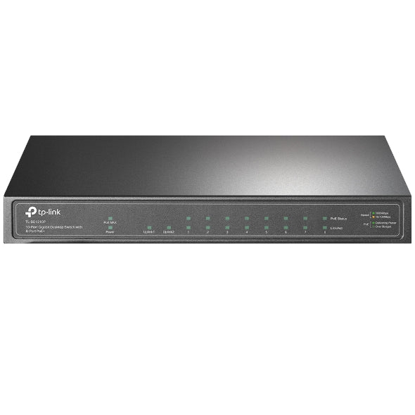 TP-Link TL-SG1210P 8 Port Gigabit PoE Switch | 8 PoE+ Ports @63W, w/ 1 Uplink Gigabit Port Desktop/Wall-Mount | Plug & Play