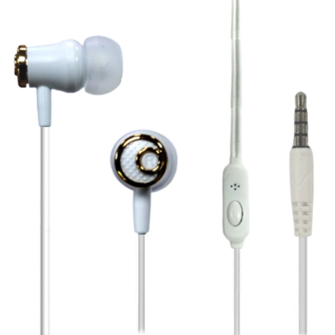 Champion CHAMP401 In-Ear Earphones with Mic Premium Sound Quality & Comfortable Fit (White)