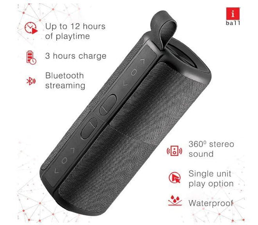 iBall Musi Twins 15 Watt Truly Wireless Bluetooth Surround Sound Speaker - renewed (Black)