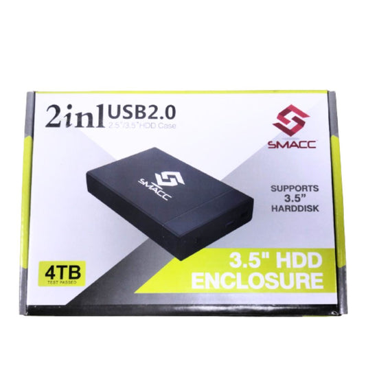 2IN1 USB 2.0 2.5"/3.5" HHD CASE 4TB TEST PASS Hard Disk Casing
