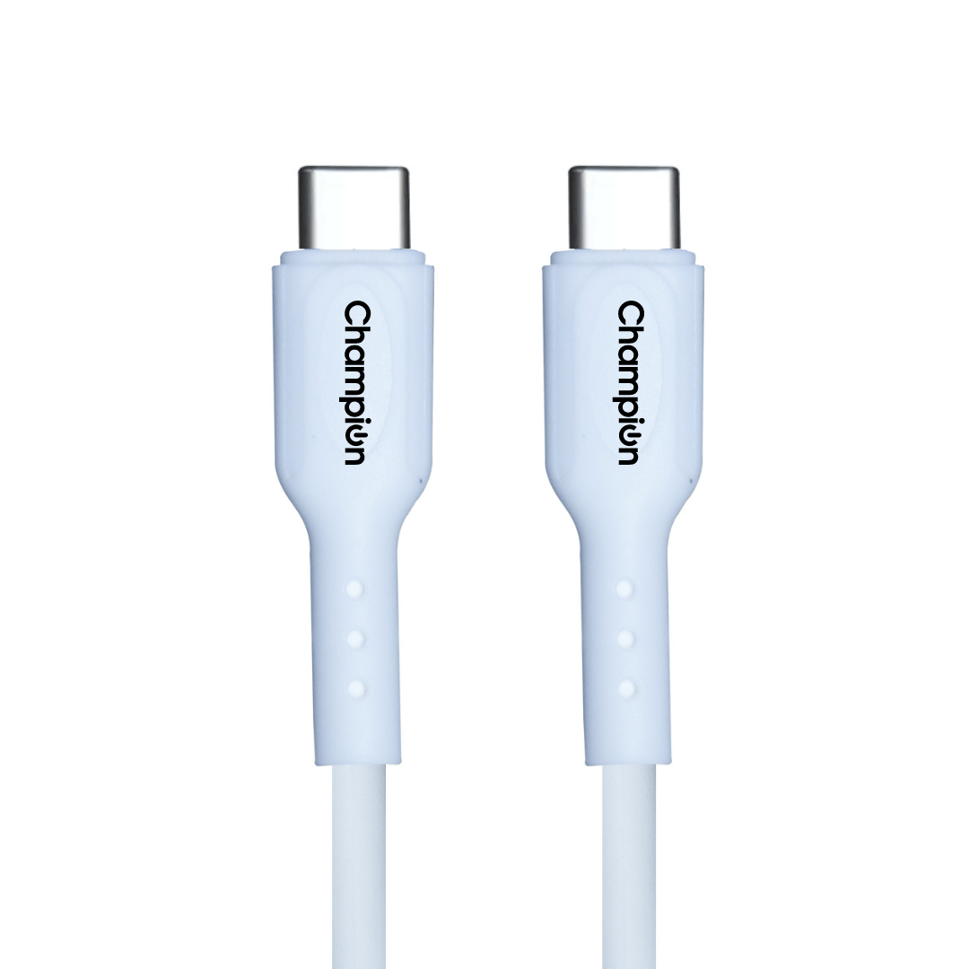 Champion Type C to Type C 20CM Fast Charging Cable | PVC Short Cable for Power Bank, Earbuds & Neckband
