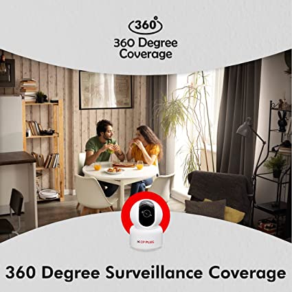 CP PLUS CP-E35A 3 MP Full HD Smart Wi-Fi CCTV 360° Pan & Tilt Motion Alert, Night Vision Camera (White)