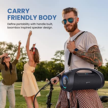 Portronics Dash 12 60W Wireless Bluetooth Party Speaker with Wired Karaoke Mic, TWS Function, Multicolor LED Light