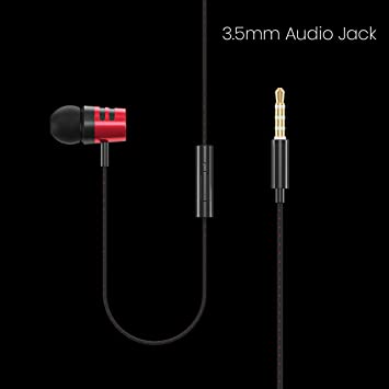 Portronics Ear 2 in-Ear Wired Earphones with Mic, Powerful Audio, Woven Braided Wire, 3.5mm Audio Jack (Black)