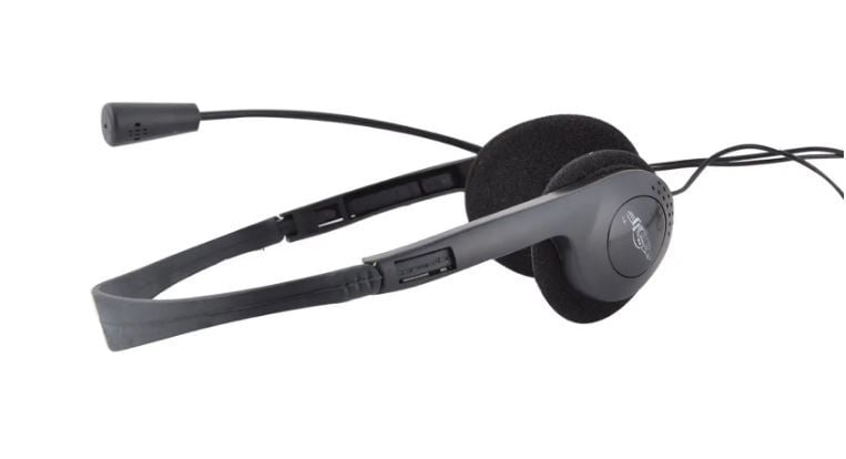 Wired Multimedia Headphones AD-301 with Mic On-Ear, Black