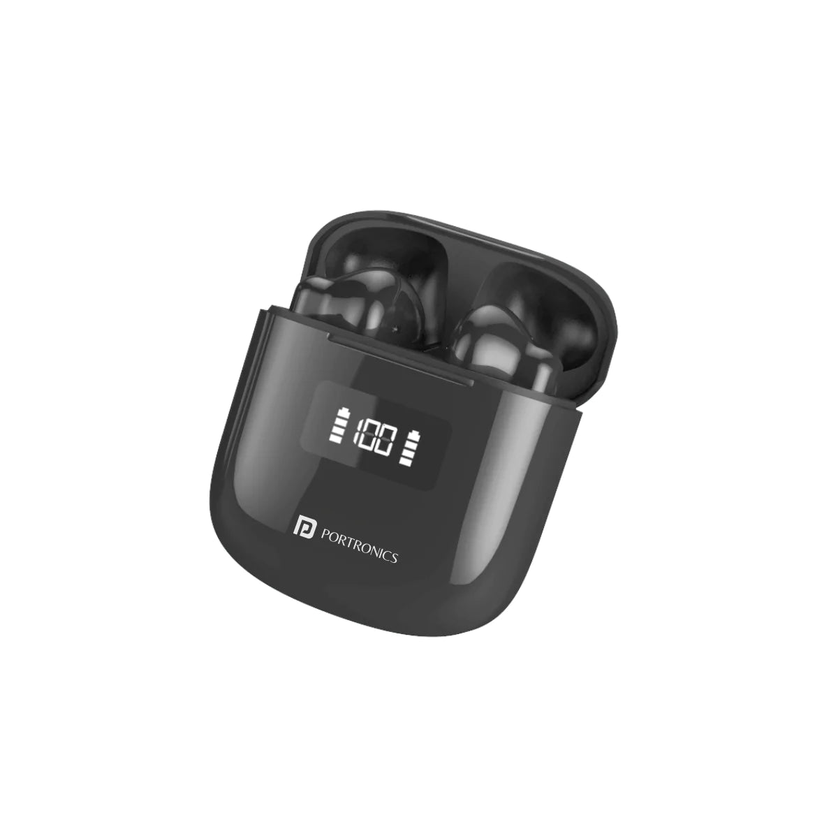 Portronics Harmonics Twins 26 TWS Earbuds with ENC, Bluetooth 5.1, 13mm Driver, 27Hrs Playtime, Digital Display, Type C Charging, Dual Mic(Black)
