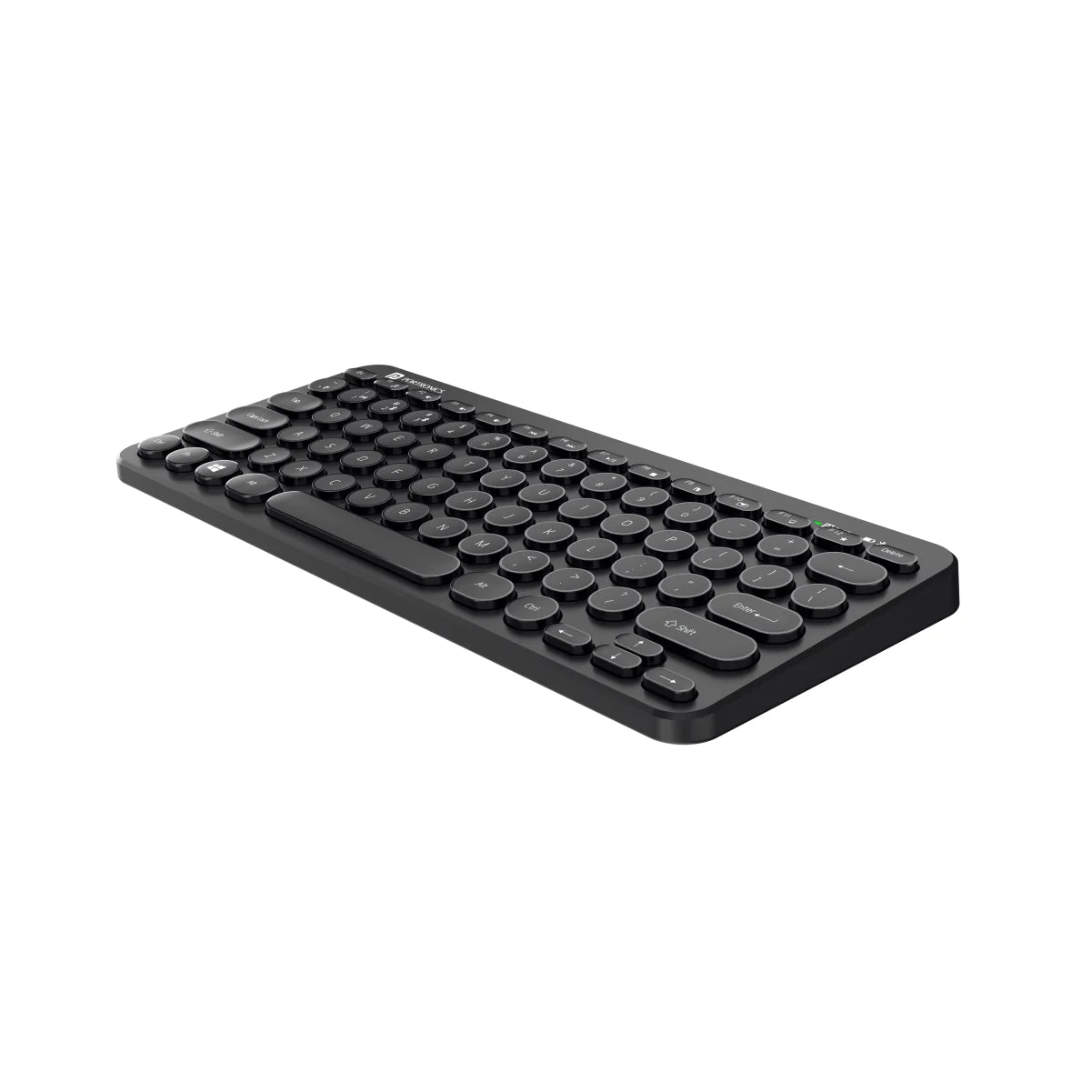 Portronics Bubble Multimedia Wireless Keyboard 2.4 GHz & Bluetooth 5.0 Connectivity, Noiseless Experience, Compact Size (Black)