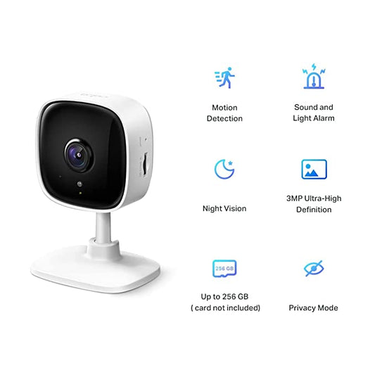 TP-Link Tapo C110 3MP Ultra-High-Definition Video Smart Wi-Fi Security Camera | 2-Way Audio| Night Vision| Motion Detection | Indoor CCTV