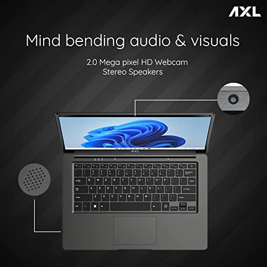 AXL Vayu Book with Intel Celeron N4020, 4GB RAM, 128GB SSD, 35.8cm (14.1-Inch) HD Display, UHD Graphics 600, Windows 11 (Space Grey)