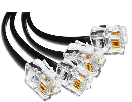 RJ11 4 Pin Telephone Plug 6P4C Modular Plug Telephone Phone Connector Crystal Head Plug Network Connector,Four-Core Cable RJ 11 Plug (Pack Of 30)
