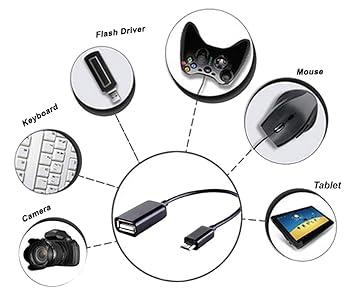Type C Male to USB 3.0 Female OTG Data Cable For Transfer Charging and Sync Data - Black/ White