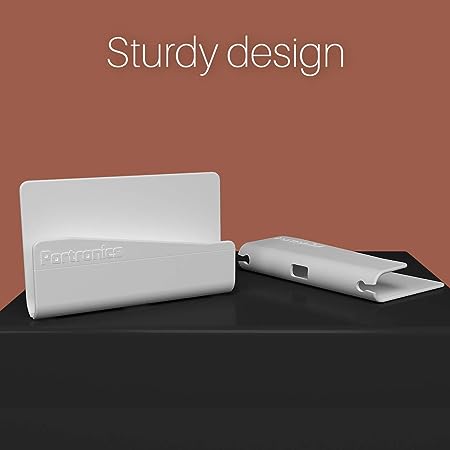 Portronics Modesk 101 Wall Hanging Mobile Holder Wall Mount with Adhesive Strips, Charging Holder (White)