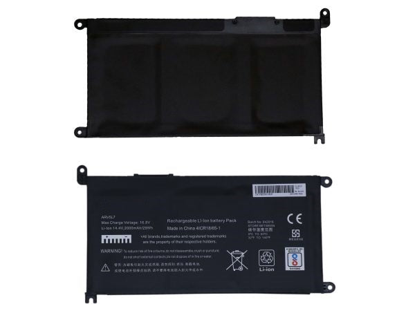 Laptop Battery For DELL YRDD6-3S1P, 14.4V 4 Cells 3600mAh Compatible
