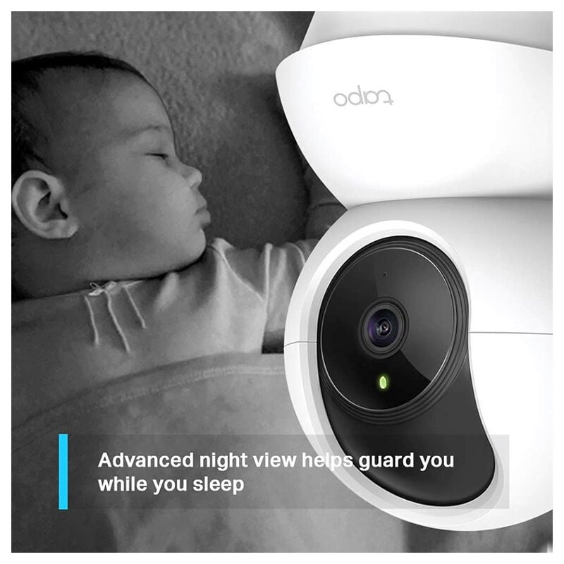 TP-Link Tapo C210 Pan/Tilt Home Wi-Fi Security Smart Camera, 360 Degree Rotational Views 3MP (White)