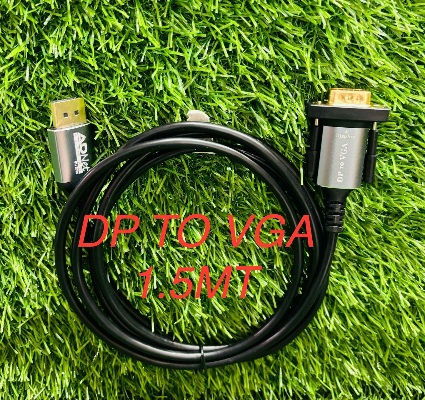 DP to VGA Adapter Cable Male to Male HD Video 1080P for Computer, Monitor, TV, Projector, PC, HDTV, Desktop, Laptop , 1.5m