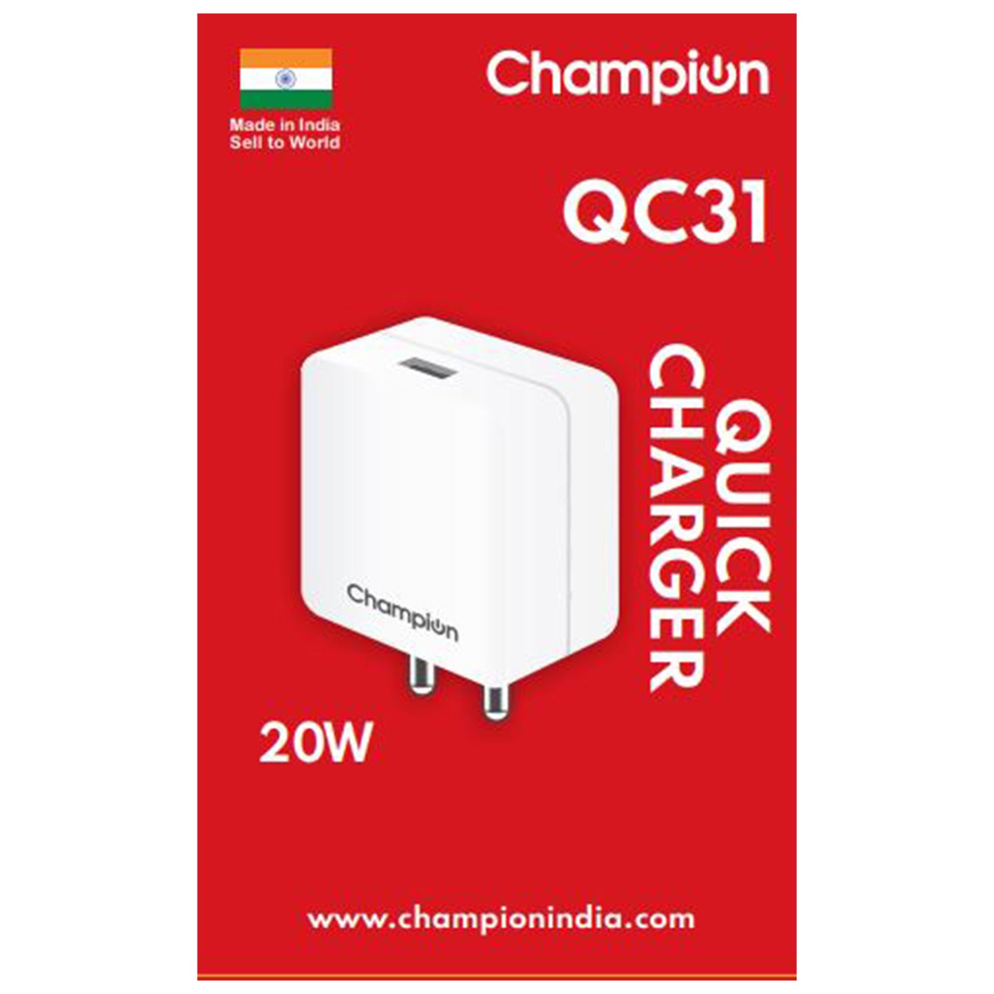 Champion Quick Charger 20W Combo offer (Pack Of 2)