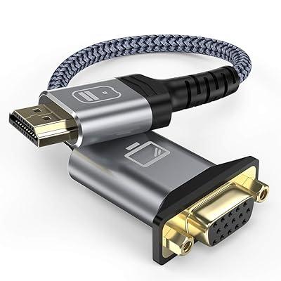 HDMI to VGA Adapter High-Resolution HDMI to VGA Converter for Monitors and Projectors, Plug & Play, Supports Full HD 1080P