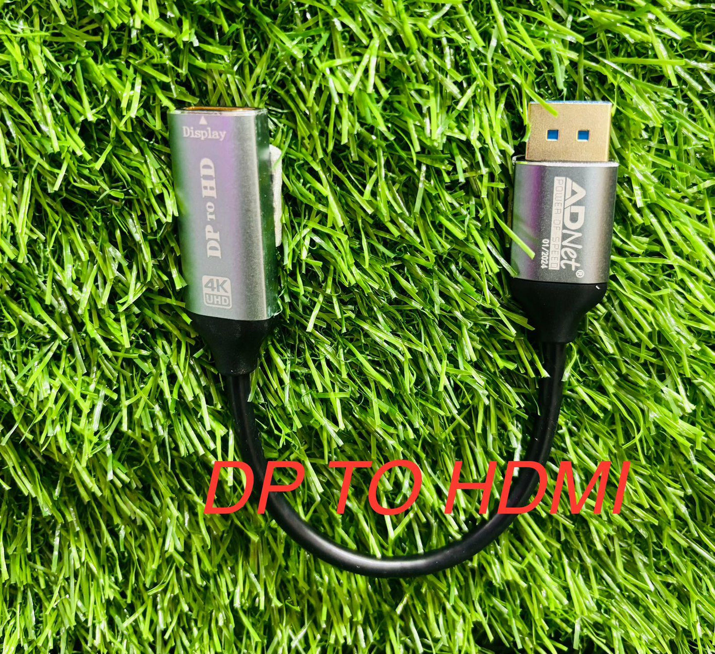 Mini DP to HDMI Adapter 4K@60Hz - Compatible with Projectors, Laptops, Monitors, TVs, PCs, Graphic Cards (Black)