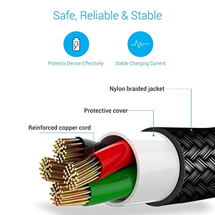 Portronics Konnect Plus POR-1026, 1.2M 8 Pin USB Cable with Charge & Sync Function (Black)