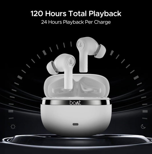 boAt Nirvana Ion TWS Earbuds - 120 HRS Playback, Crystal Bionic Sound, Quad Mics, Low Latency, in Ear Detection (Ivory White)