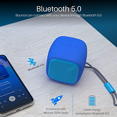 Portronics Bounce POR-952 Portable Bluetooth Speaker with FM (Blue)