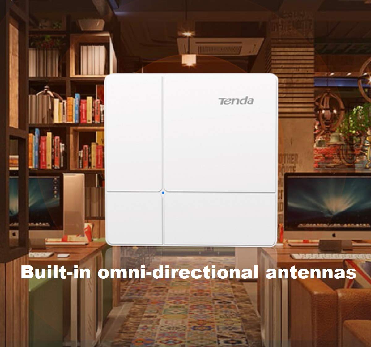 Tenda i24 1200Mbps Dual Band Ceiling Mount Access Point, Wave 2 Gigabit WiFi Range Extender (White)