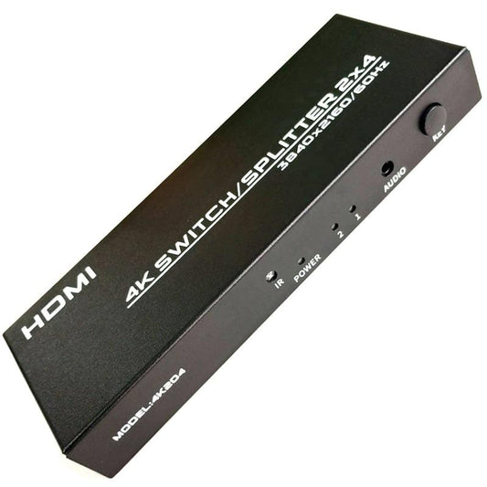 HDMI 2x4 Matrix Switch Splitter ,Media Streaming Device Support ARC/MHL/4Kx2K3D (Black)