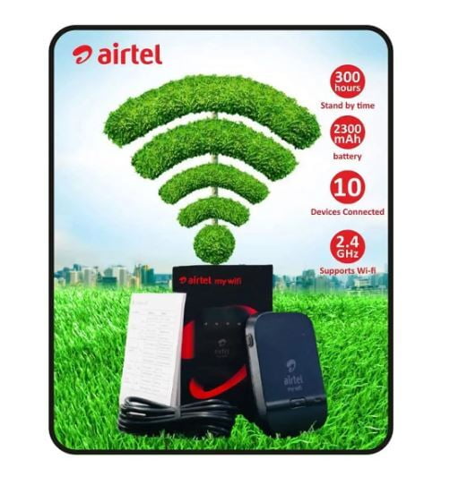 Airtel Xstream DigitalTV AMF-311WW 150Mbps Single_Band Data Card 4G Hotspot Support with 2300 Mah Battery (Black)