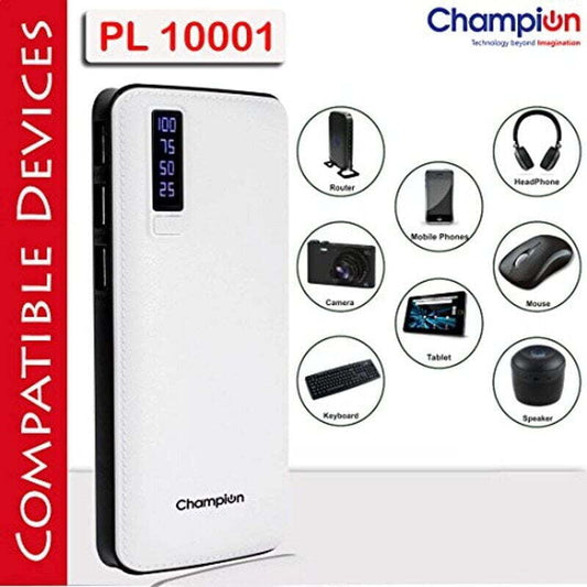 Champion 10000 mAh Power Bank PL-10001 (White )