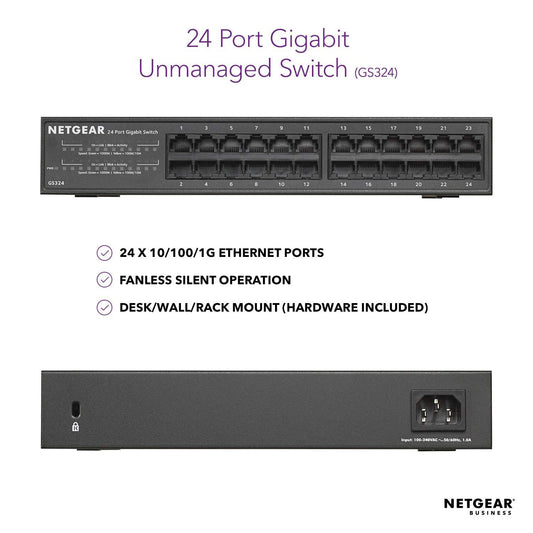 Netgear GS324-100INS Gigabit Ethernet Unmanaged Switch