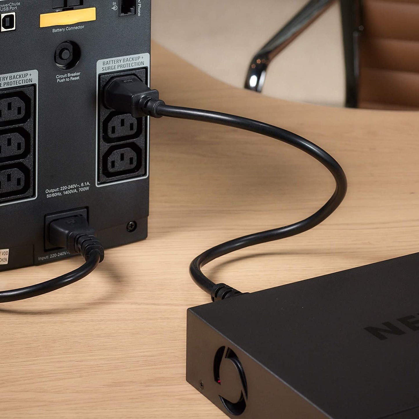 Male to Female Link Power Cable Cord 220 V ,Compatible with computer 2 Meter (Black)