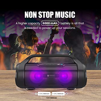 Portronics Dash 11 40W Bluetooth Speaker with Multi Colour LED Light, in-Built FM, TWS, Aux-in Slot