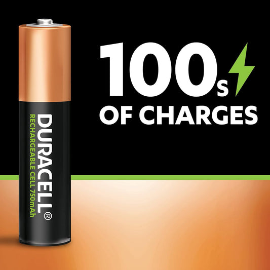 Duracell Rechargeable AAA 2 ,750mAh Batteries, 2 Pcs