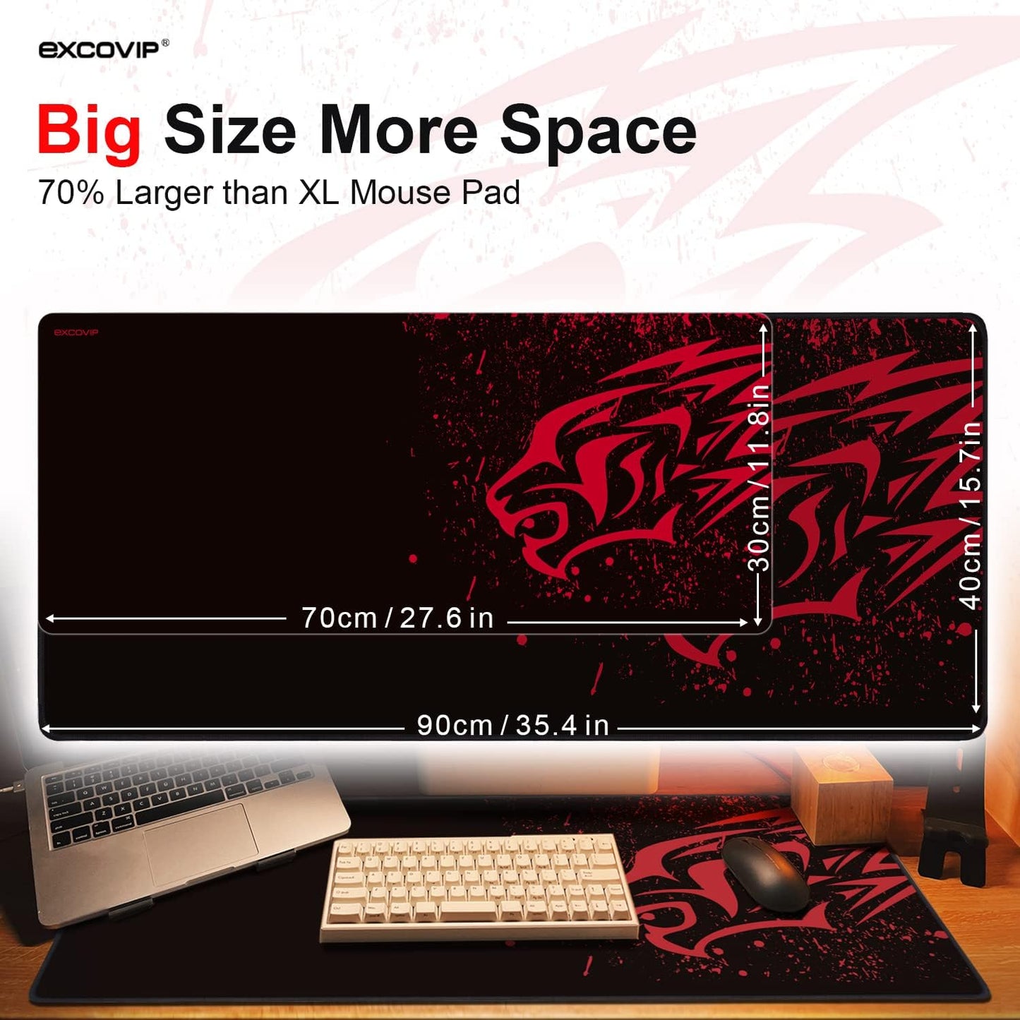 Gaming Mouse Pad (60 X 30cm) Non-Slip Rubber Base Mouse pad Mice Smooth Cloth Surface Keyboard Mouse Pads for Computers (Multicolor)