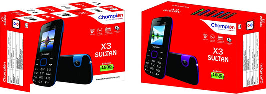 Champion X3 Sultan Dual Sim Feature Phone (Blue & White)