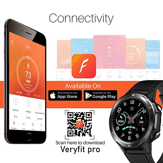 Portronics Kronos Alpha POR-1037 Smart Watch with Fitness Tracker,Heart Rate Monitor,Call & SMS Reminders,Waterproof(Black)