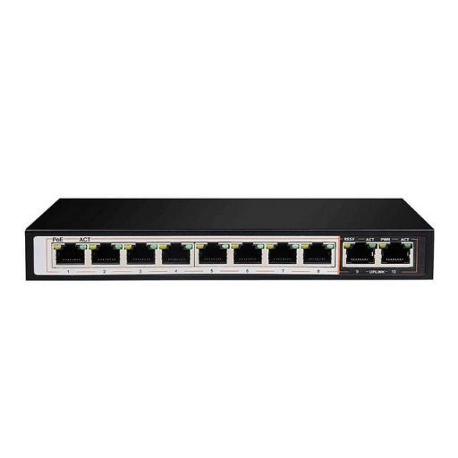 D-Link DGS-F1010P-E | 10-Port 10/100/1000 Switch with 8 PoE Ports and 2 Uplink Ports