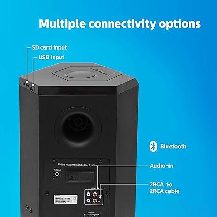 Philips Convertible Soundbar MMS8085B (80W, 2.1 Channel, Black)