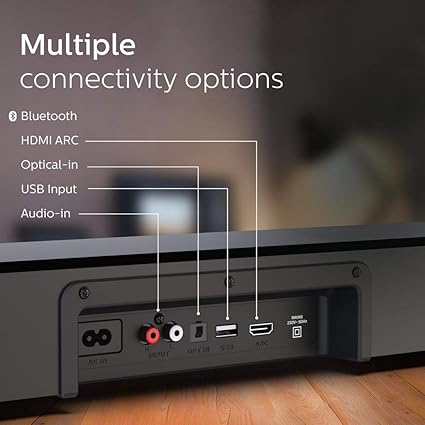 Philips HTL8162 2.1CH Bluetooth Soundbar, 160W, Black