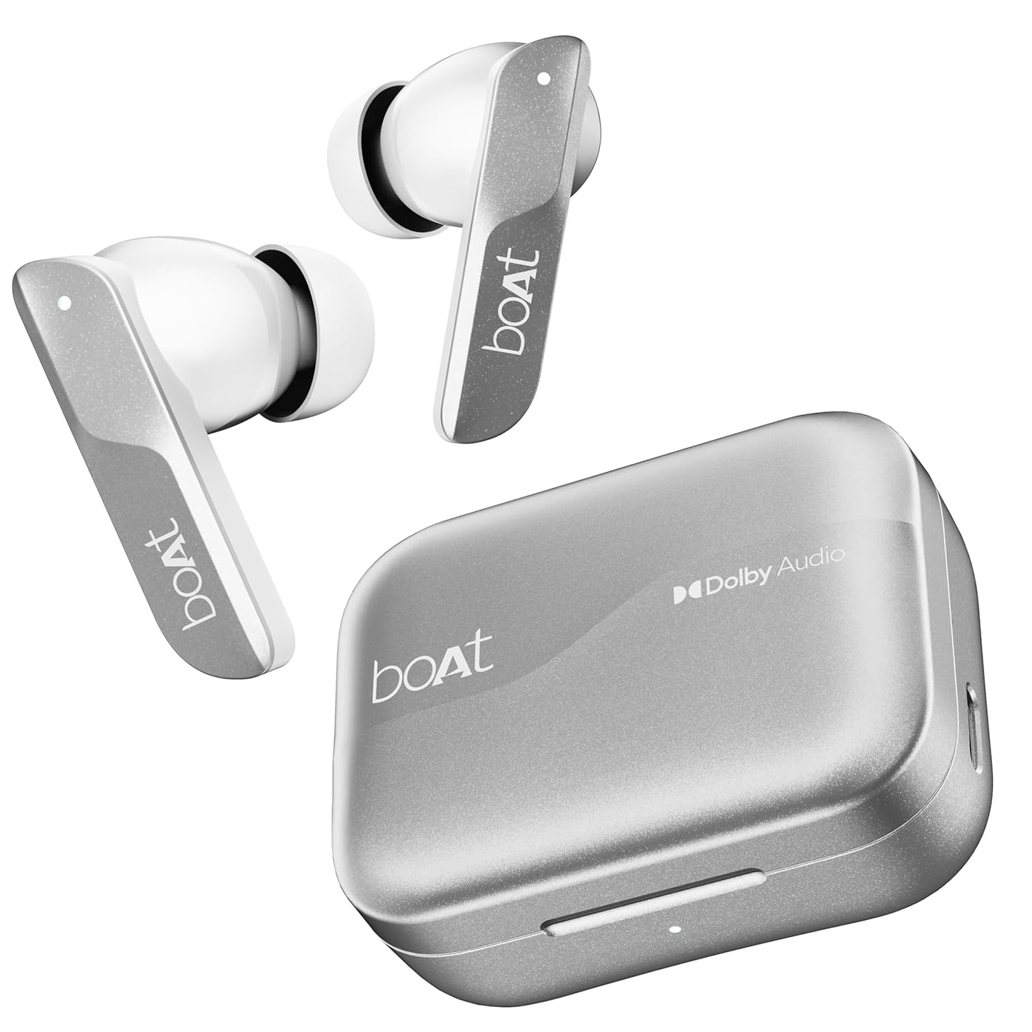 boAt Airdopes 800 True Wireless in Ear Ear Buds w/Dolby Audio, Adaptive EQ by Mimi, 40 Hours Playback, 4 Mics w/AI-ENxâ„¢, in-Ear Detection & Hearables App Support