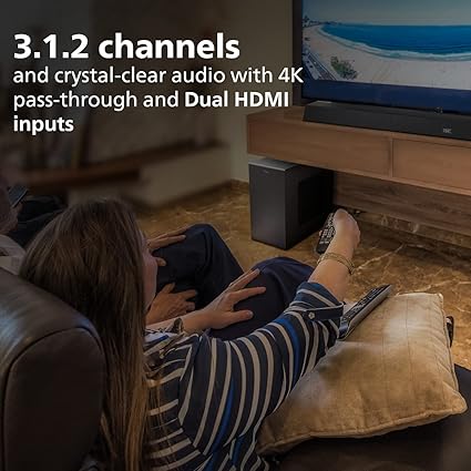 Philips TAB8947 5.1 Ch Dolby Atmos Soundbar, 660W, Black