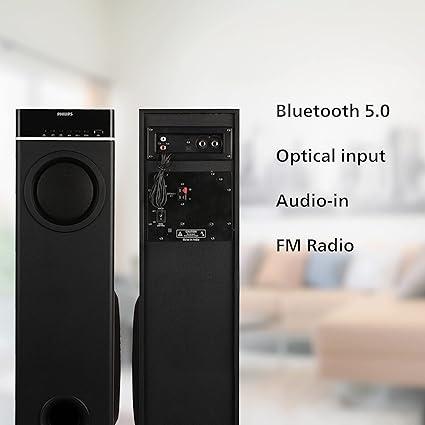 Philips Spa9070 70W Bluetooth Tower Speaker, Black